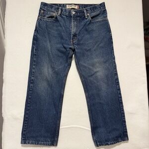 Levis 505 Jeans Mens 34x25 Red Tab Regular Fit Straight Leg‎ Blue Wash Denim **